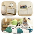 thumbnail image 6 of HRYJ White Large 6 Drawer Dresser 56" Wide Fluted Long Chest of Drawers Dressers for Bedroom, 6 of 6