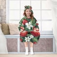 thumbnail image 7 of FORMRS Wearable Blanket Hoodie with Sleeves for Kids Cozy Flannel Sweatshirt, Red Apple Pattern, 7 of 7