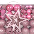 thumbnail image 2 of Adornos de Bolas de Navidad BLESIY 101 piezas DIY con estrella superior de árbol rosa, 2 of 7