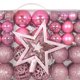thumbnail image 2 of 101 piezas de adornos de bolas navideñas colgantes ligeros para manualidades con forma de estrella en la parte superior del árbol Rosa, 2 of 7