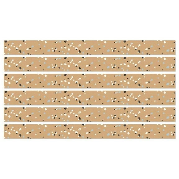 Carson Dellosa Education We Belong Speckled Kraft Paper Straight Borders Per Pack, 36 Feet Per Pack, 6 Packs