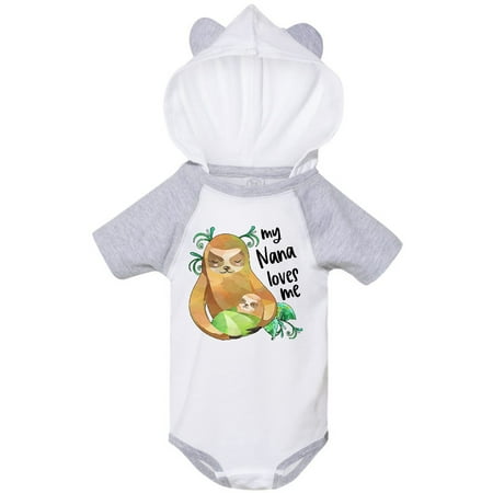 

Inktastic My Nana Loves Me Cute Sloth and Baby Gift Baby Boy or Baby Girl Bodysuit