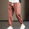 thumbnail image 3 of Xioeram Men Sport Ninth Pants Ice Silk Quick-drying Side Pockets Plus Size Drawstring Elastic Waist Solid Color Gym Traning Jogging Sweatpants Long Harem Trousers, 3 of 8