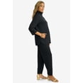 thumbnail image 2 of Jessica London Women's Plus Size Knit Crepe Winged Collar Set, 2 of 6