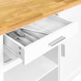 thumbnail image 5 of Best Choice Products Portable Kitchen Island Storage Cocktail Cart w/ Wood Top, Wine Shelf, Cabinet, Drawer, Towel Rack, 5 of 7