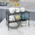 thumbnail image 4 of ROFAY Set of 2 Stackable Expandable Kitchen Cabinet Organizer Racks, Anti-Slip Feet, Black, 4 of 6