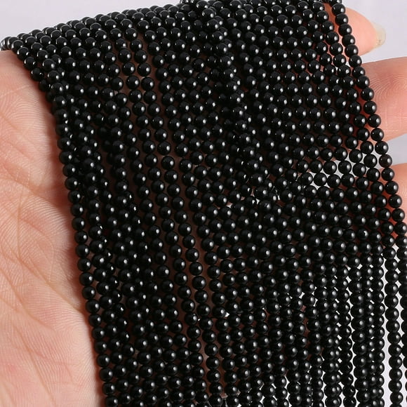 Nvzi-c 2mm natural stone small round bead DIY jewelry accessories semi-finished black natural stone loose bead bracelet, earrings, necklace jewelry bead accessories