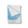 thumbnail image 2 of Nature Soft Flannel Fleece Throw Blanket, Rain Drops and Cloud in Watercolor Painting Effect Nimbus Fun Art Illustration, Cozy Plush for Indoor and Outdoor Use, 50" x 60", Blue White, by Ambesonne, 2 of 6