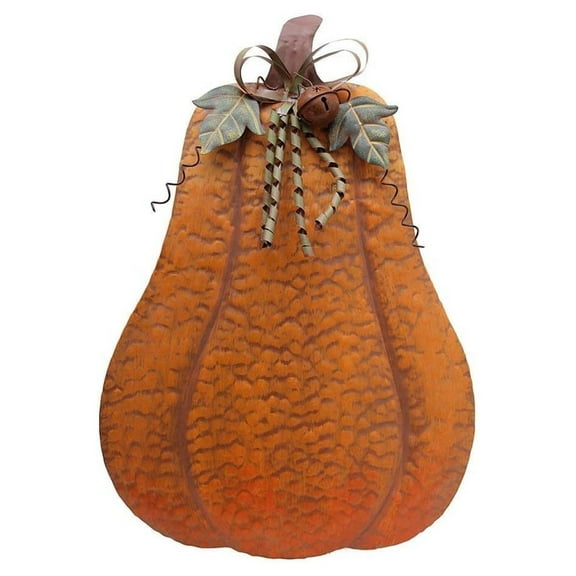 Metal Pumpkin Decoration for Home Free Standing Metal Flat Pumpkins for Fall Harvest DecorThanksgiving Outdoor Decoration - (24.5''H)