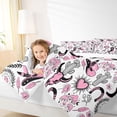 thumbnail image 4 of jejeloiu Pink Western Cowboy Boots Queen Comforter Set Kids,Girly Boho Farm Pattern Bedding Comforter Set,3 Pieces, 4 of 8