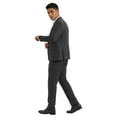 thumbnail image 2 of Tazzio Skinny Fit Peak Lapel 3 Piece Textured Suit Set with Double Breasted Vest, 2 of 4