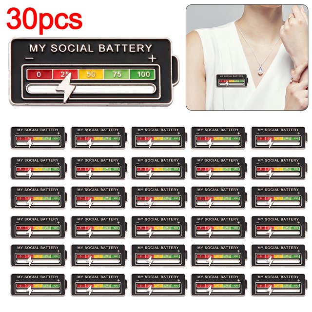 Pin social batería emocional solapa para todas las ocasiones (Display Power-)