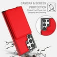 thumbnail image 3 of For Samsung Galaxy S23 Ultra Phone Case Wallet Card Holder,RFID Blocking PU Leather Back Magnetic Flip Kickstand Folio Case Wrist Lanyard & Crossbody Strap Protective Women Girls Cover,Red, 3 of 8