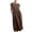 Coffee, variant on Rutainlusire Sleeveless Dress for Summer for Women Womens Fashion Solid Sleeveless Round-neck Retro Long Dress