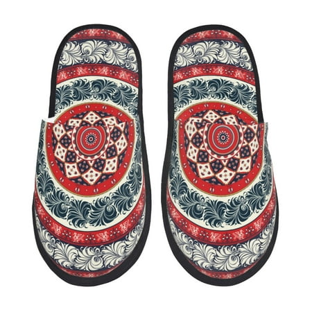 Balery Round Design Slient Indoor Furry Fleece Comfort House Shoes Soft Non-Slip Home Shoes Cotton slippers House Slippers-- Medium