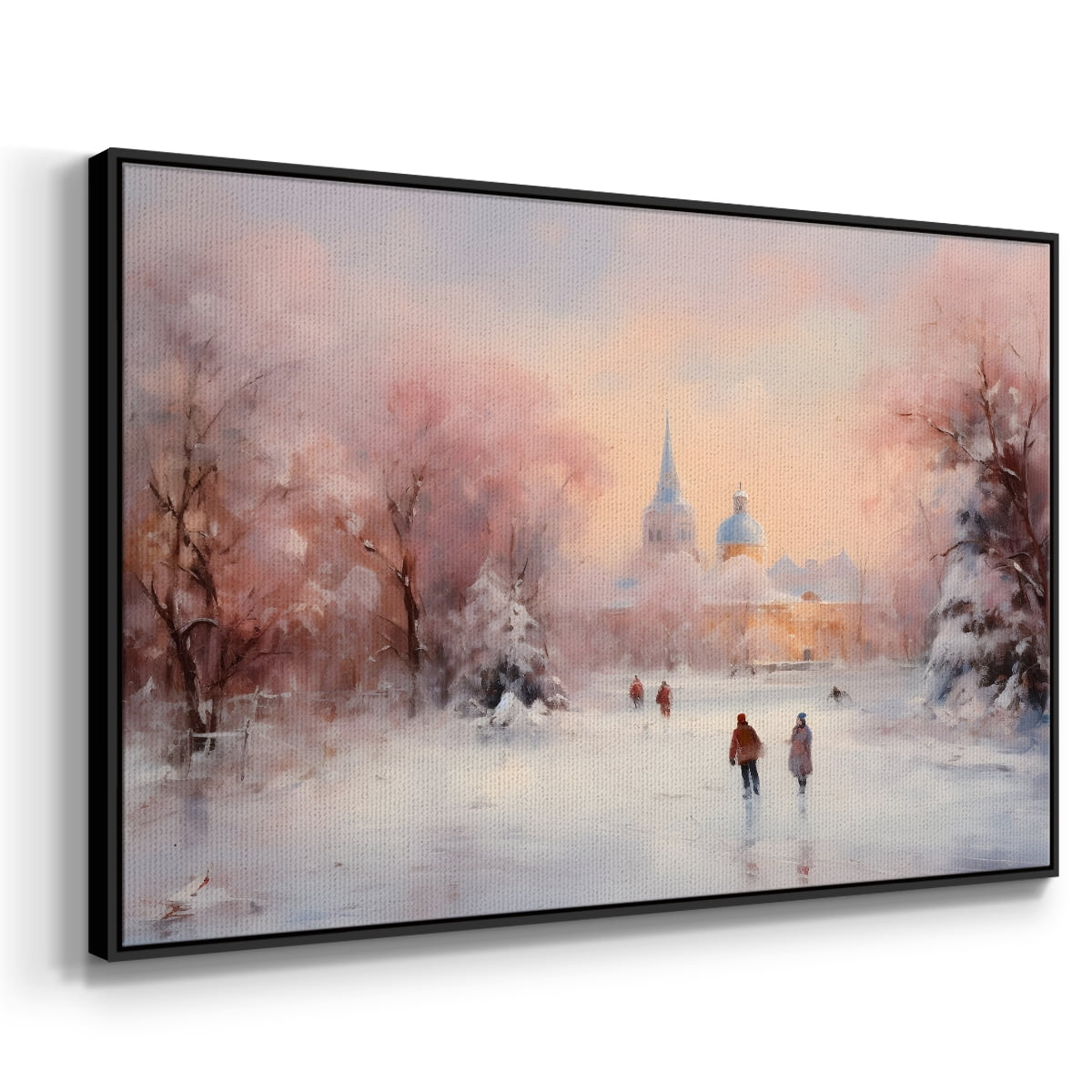 Vintage Landscape-CXCVII By Wexford Home Framed in Black Wood Gallery Wrapped Canvas 27 in. x 41 in.