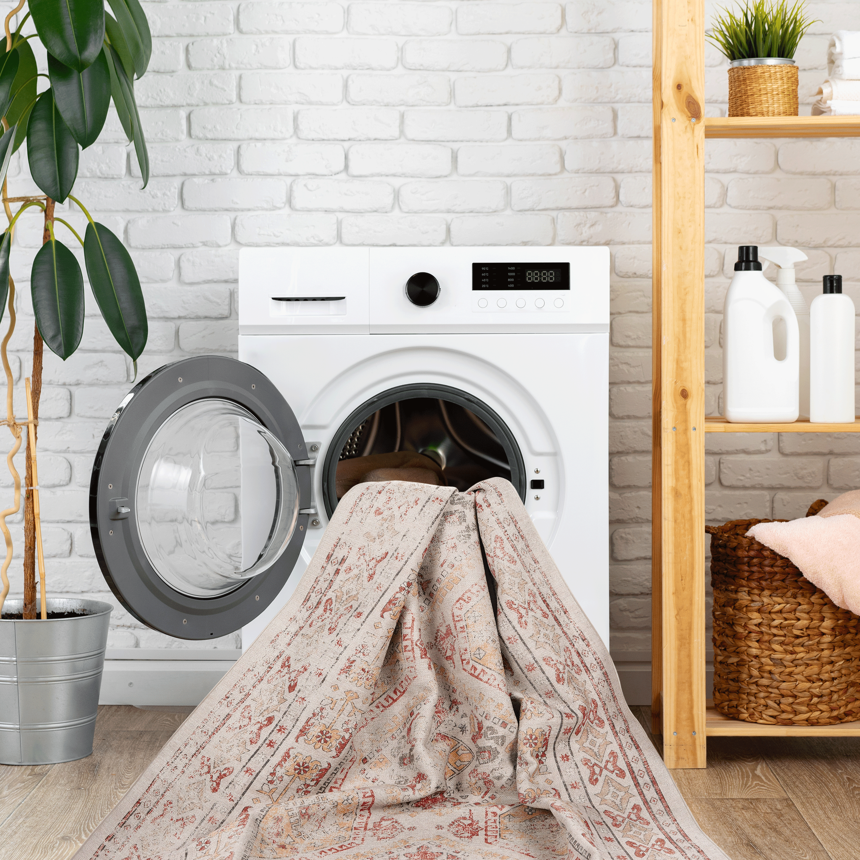 Washable Area Rug 2' x 3' Non-Slip Low Pile Chenille Doormat Rug Stain Resistant Indoor Carpet for Living Room Bedroom Kitchen Entryway