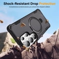 thumbnail image 2 of For Samsung Galaxy S26 Ultra 5G (Compatible With MagSafe)  With Invisible Magnetic Metal Kickstand Ring Holder Four Corner Airbag Anti Fall Protective Cover,Black,For Galaxy S26 Ultra 5G, 2 of 7