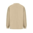 thumbnail image 6 of YUGYXL Womens Long Sleeves Sweatshirts Casual Round Neck Solid Color Sweatshirts with Pockets Fall Dressy Pullovers Khaki XL, 6 of 7