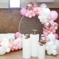 thumbnail image 4 of Kit de arco de guirnalda de globos rosas, 109 globos rosas, blancos y dorados, globos rosas en 4D, arco de globos plateados y rojos metálicos para baby shower de niñas, nosotros, 4 of 5
