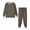 Grey, variant on TIREOW Girls and Boys Thermal Underwear 2 Piece Set Vertical Stripe Crewneck Long Sleeve Top and Matching Pants Loungewear Sleepwear Set