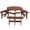 6-Person Wooden Round Table Brown, variant on Waterproof Solid Wood Outdoor Picnic Table & Bench Set - Removable Canopy for All-Weather Patios, Gardens, Decks, Parks & Beaches,Brown 