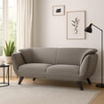 thumbnail image 5 of Benjara Naeli 86" Sofa- Compact Modern Design- Plush Brown Linen Upholstery, 5 of 7