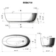 thumbnail image 2 of Ruvati USA RVB6719WH 66 in. Canali epiStone Solid Surface Oval Freestanding Bath Tub, Matte White, 2 of 4
