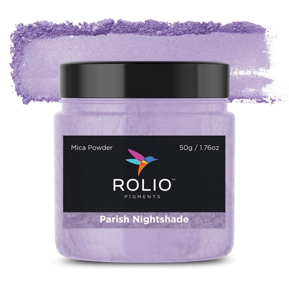 Rolio Premium Mica Powder - Parish Nightshade (50G / 1.76oz) - 1 Jar of Purple Pigment Powder for Epoxy Resin, Dye, Soap Making, Nail Polish, Paint, Candle Making, Bath Bombs, Slime