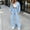 Sky Blue, variant on Women's 2‑Piece Casual Tracksuit Set, Ribbed Zip‑Up Round‑Neck Top & Elastic Waist Drawstring Wide‑Leg Sweatpants, Soft Stretch LoungeOutfit for Fall Winter Daily Casual Navy XL