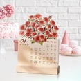 thumbnail image 5 of Gumesh 2026 Wooden Rose Art Calendar, Elegant Desktop Countdown & Wall Calendar - Blooming Floral Illustration, Premium Gift for Her, Office Desk Decor, 4x6 Inch, 5 of 6
