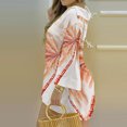 thumbnail image 4 of DHFJKG Women 2 Piece Sets Beach Vacation Outfits Long Sleeve Floral V Neck T Shirts Loose Fit Shorts Set Spring Summer Trendy Outfit, 4 of 6