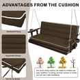 thumbnail image 2 of SDJPOI Outdoor Porch Swing Cushions, 4" Thick 3 Seater swing replacement cushions, 63'' Waterproof Bench Cushions with Backrest & Ties for Patio Furniture, 2 of 7