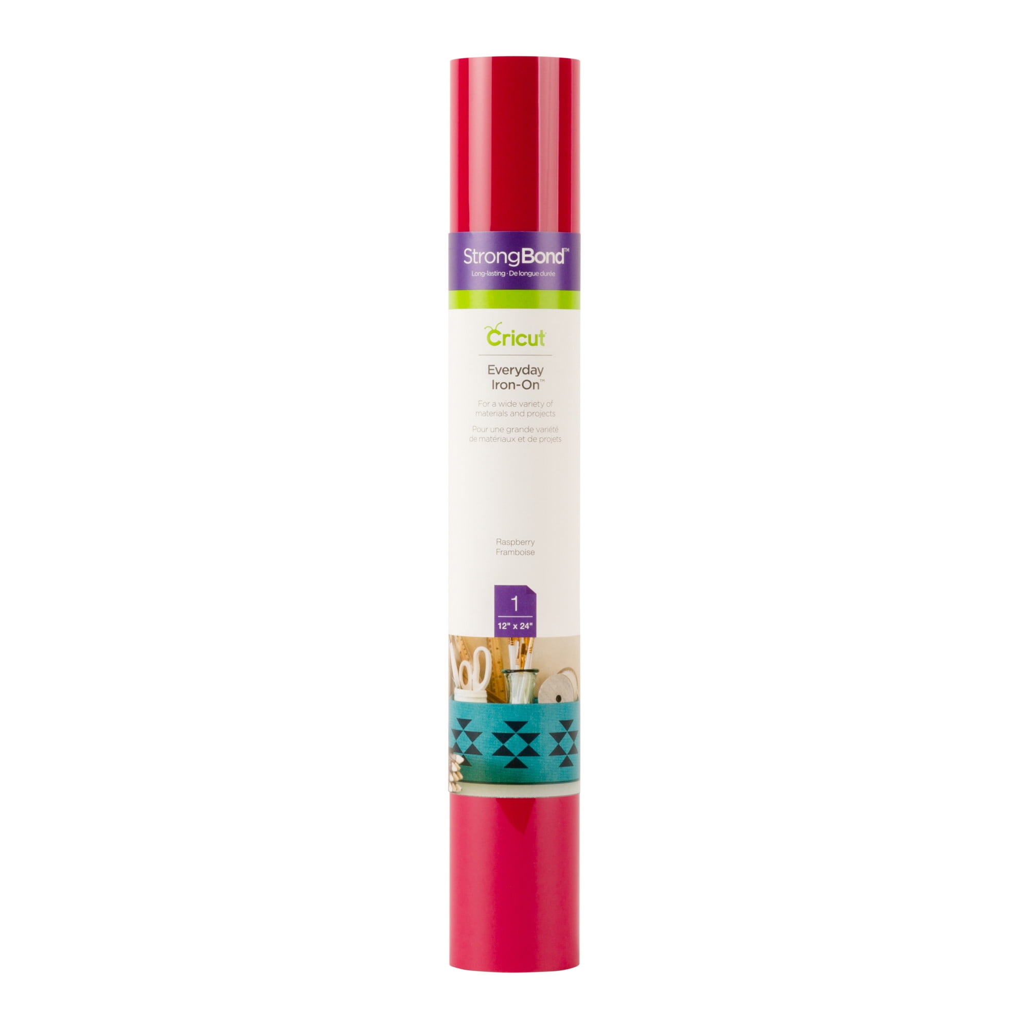 (2 pack) Cricut Iron-On (2 ft), Raspberry, 12 x24, Roll