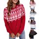 thumbnail image 2 of Moda mujer Navidad sudadera con capucha estampado copo de nieve ciervos con capucha manga larga bols Abanopi Grande, 2 of 7