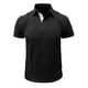 thumbnail image 2 of Camisas Elvqul de Hombre Negro Manga Corta de Color Sólido Botones Algodón Deportivas con Solapa Playa, 2 of 6