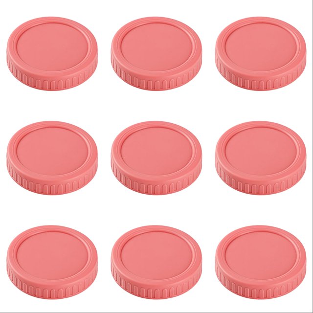 Wide Mouth Jar Lids 86mm - 12PCS Plastic Canning Lids with Silicone Rings - Leakproof Food Grade Storage Caps for More Jars - Dishwasher Safe Colorful Jar Lids