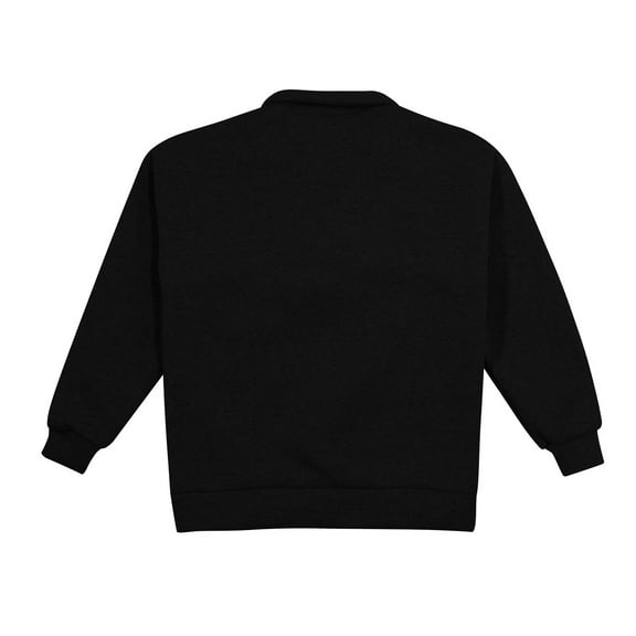 Girls Toddler Boys Sweatshirts 1/4 Zip Up Lapel Collar Soild Color Print Kids Top with Pockets(140 9-10 Years,Black)