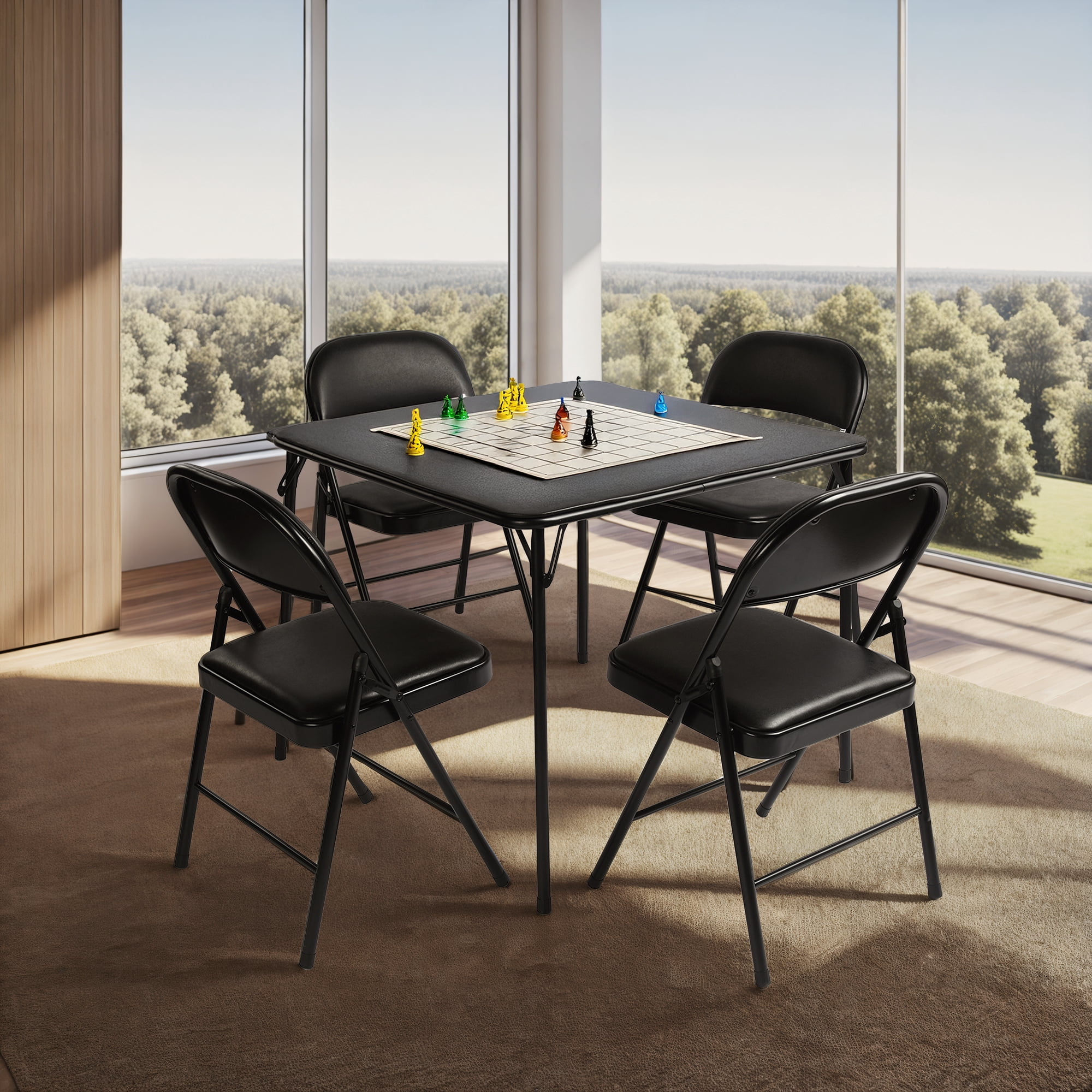 Homy Casa Folding Game & Card Table, Portable 34" Table for Poker, Board Games Activity Nights