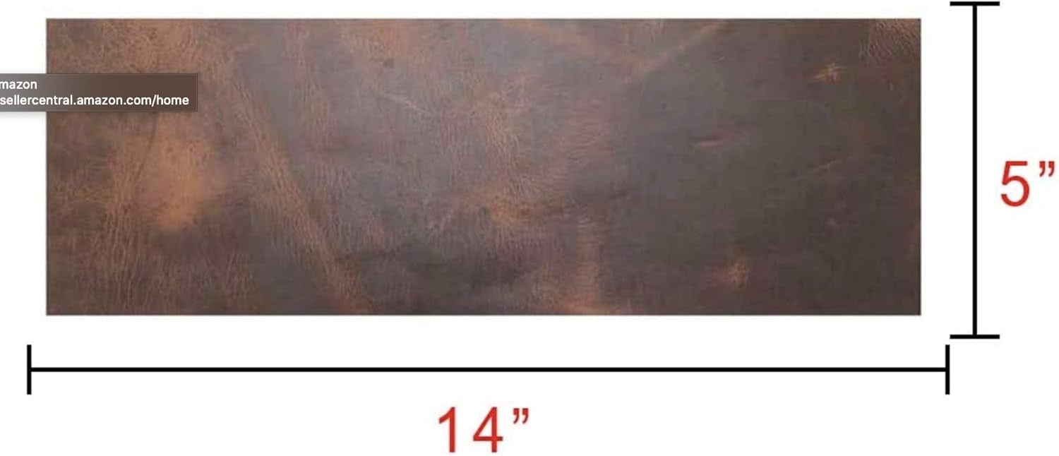 ELW Leather Rectangles (5" x14") 2 Piece Set for Crafts/Tooling/Hobby Workshop, Medium Weight 5/6 oz (1.6-1.8mm) : Bourbon Brown