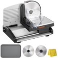 thumbnail image 1 of VEVOR Meat Slicer, 200W Electric Deli Food Meat Slicer with Two 7.5" Stainless Steel Removable Blade, 0-15mm Adjustable Thickness for Home Use, Child Lock Protection, Food Slicer for Meat Cheese Bread, 1 of 8