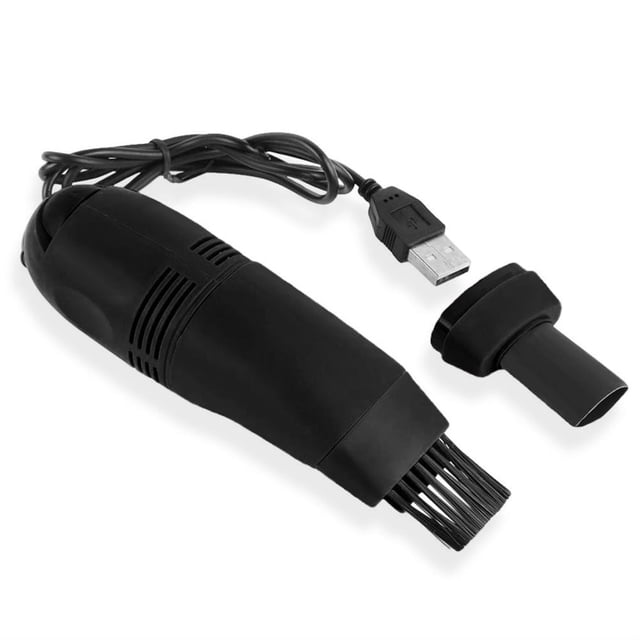 Wosthever Máquina de limpieza de teclado alimentada por USB, portátil, portátil, dormitorio, coche, aspiradora, colector de polvo, suministros para Suministros de limpieza para el hogar Negro Wosthever HA059640-02