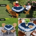 thumbnail image 4 of Blue Love Heart Round Tablecloth for 36-44 Inch Tables,Fitted Table Cover with Elastic Edge,Boho Ethnic Modern Funny Tie Dye Art Waterproof Outdoor Table Cloth Protector for Patio Garden Dinner, 4 of 9