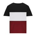 thumbnail image 2 of SHTXOZHI Men's T- Shirts Short Sleeve Color Block Shirt Casual Crewneck Summer Pullover Tees, 2 of 5