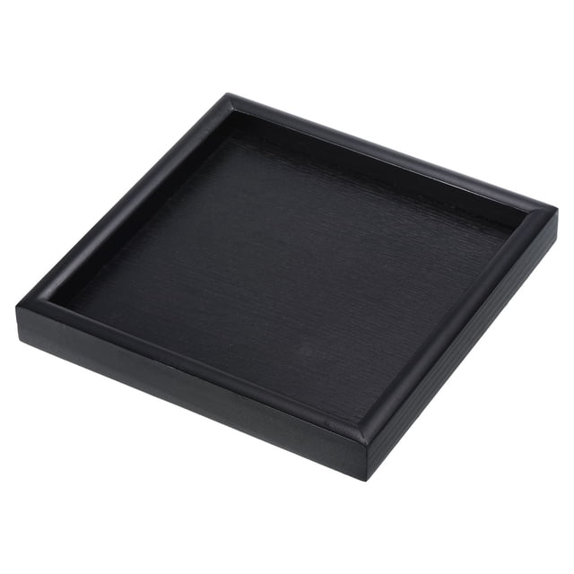 Unique Bargains 7' Square Wood Serving Tray Decorative Platter Home Kitchen Candle, Black