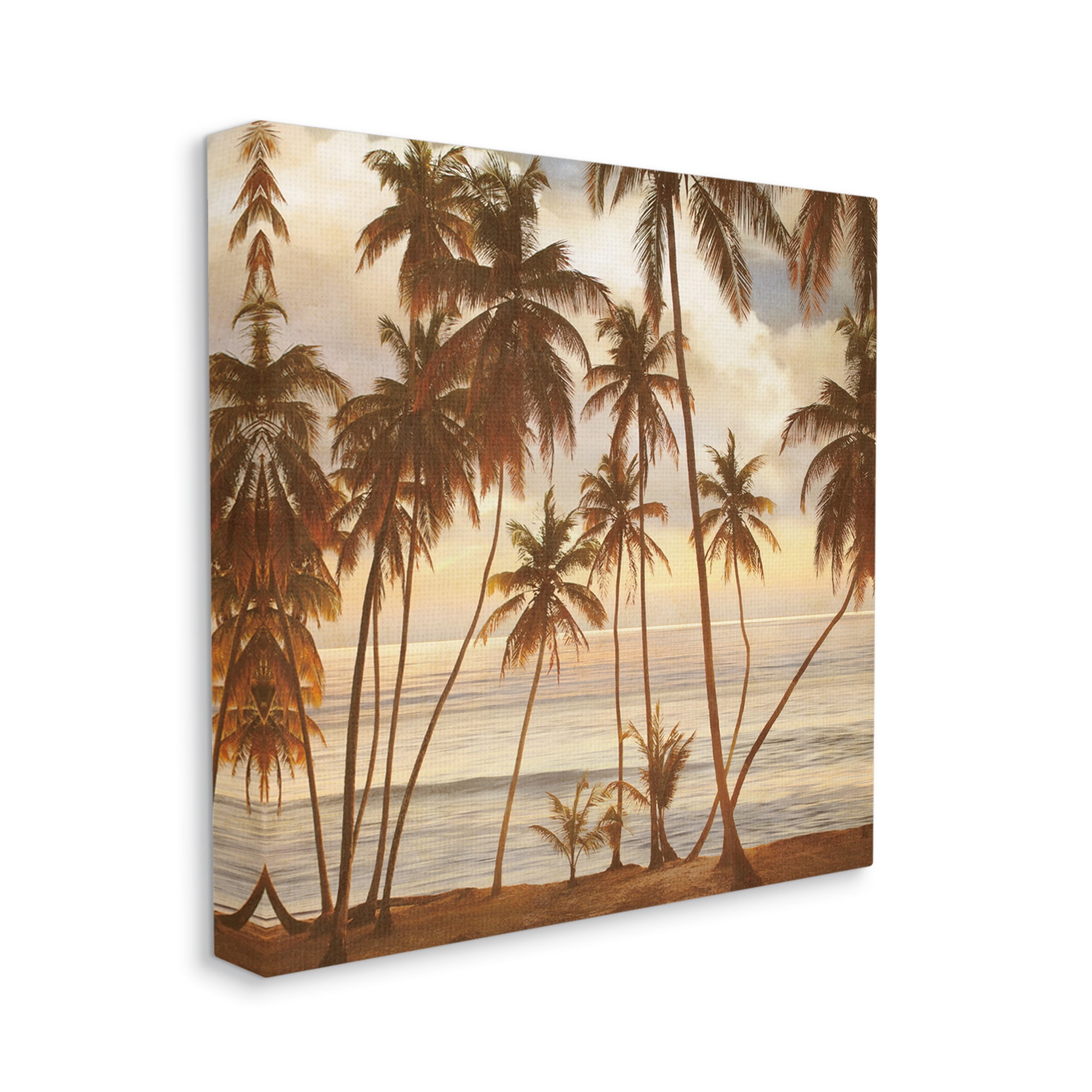 Stupell Industries Tropical Palm Trees Overlooking Warm Ocean View Photograph Gallery Wrapped Canvas Print Wall Art, Design by John Seba