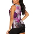 thumbnail image 3 of Uemuo Purple And Pink Tulip Bouquet Pattern Workout Tank Tops for Women Breathable Moisture-wicking tank top Sleeveless Running Loose Fit Yoga Tops Active Shirts Sports Gym Exercise, 3 of 9