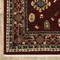 thumbnail image 4 of 3' X 5' Red Black Ivory And Brown Oriental Power Loom Stain Resistant Area Rug With Fringe, 4 of 5
