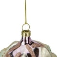 thumbnail image 3 of Northlight 4.25" Green Flowers on Pink Glass Christmas Ornament, 3 of 4