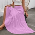 thumbnail image 4 of Gamivast Maxi Skirts for Women High Waisted Smocked Elastic Waist Drawstring Tiered Ruffle Flowy Skirt Casual Loose Boho Long Pleated Skirt Beachwear, 4 of 8